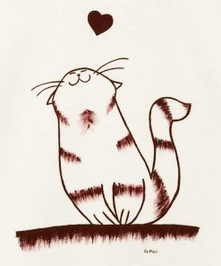 Tricou pictat manual cu pisica indragostita
