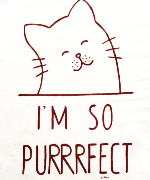 Tricou pictat manual cu Pisicuta I’m so Purrrfect