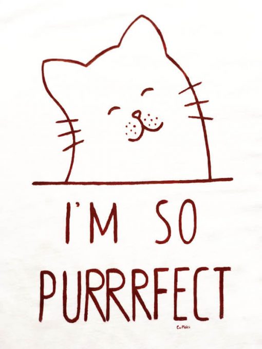 Tricou pictat manual cu Pisicuta I’m so Purrrfect