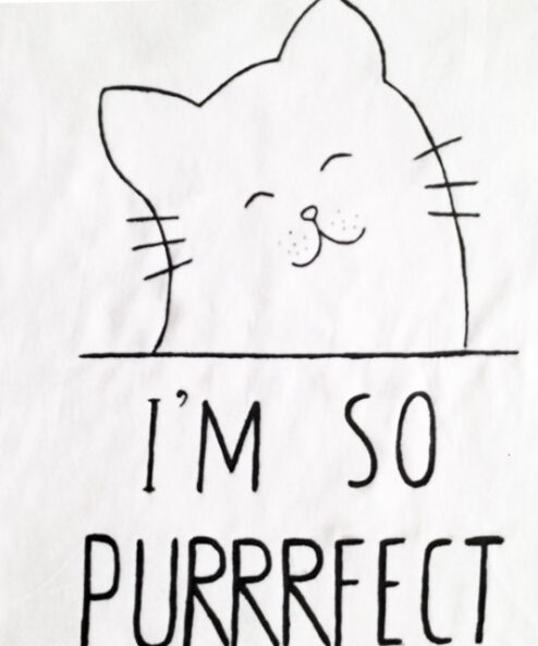 Tricou pictat manual cu Pisicuta I’m so Purrrfect