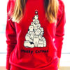 Bluza pictata manual Merry Catmas
