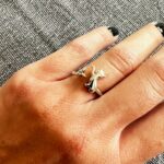 Inel din argint cu pisica si fluture