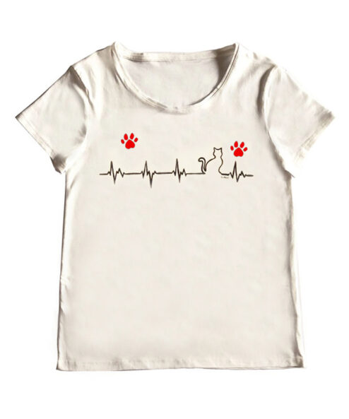 Tricou pentru fete pictat manual-Heartbeat si Pernute