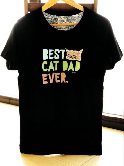 Tricou pictat manual BEST CAT DAD