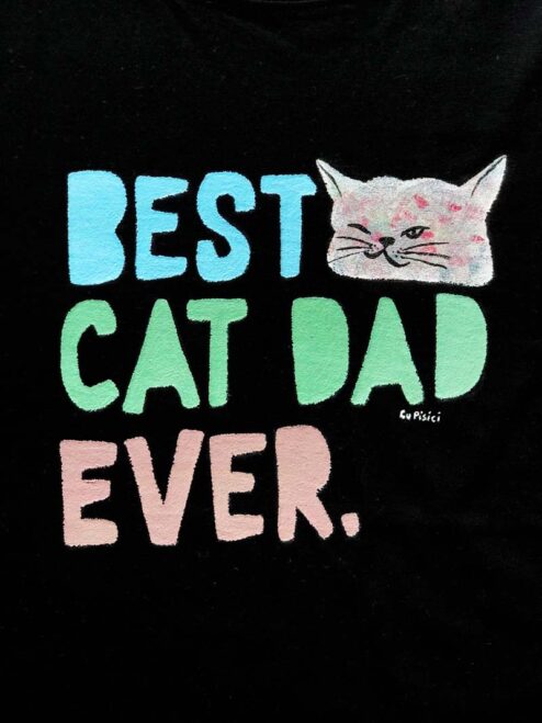 Hand painted T-shirt-BEST CAT DAD