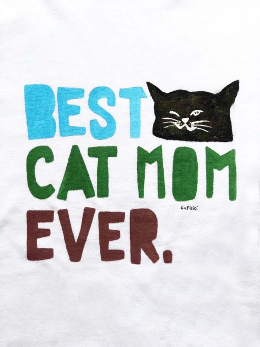 Tricou pictat manual BEST CAT MOM