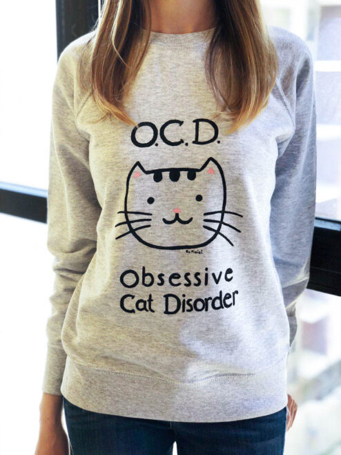 Bluza pictata manual-Obsessive Cat Disorder