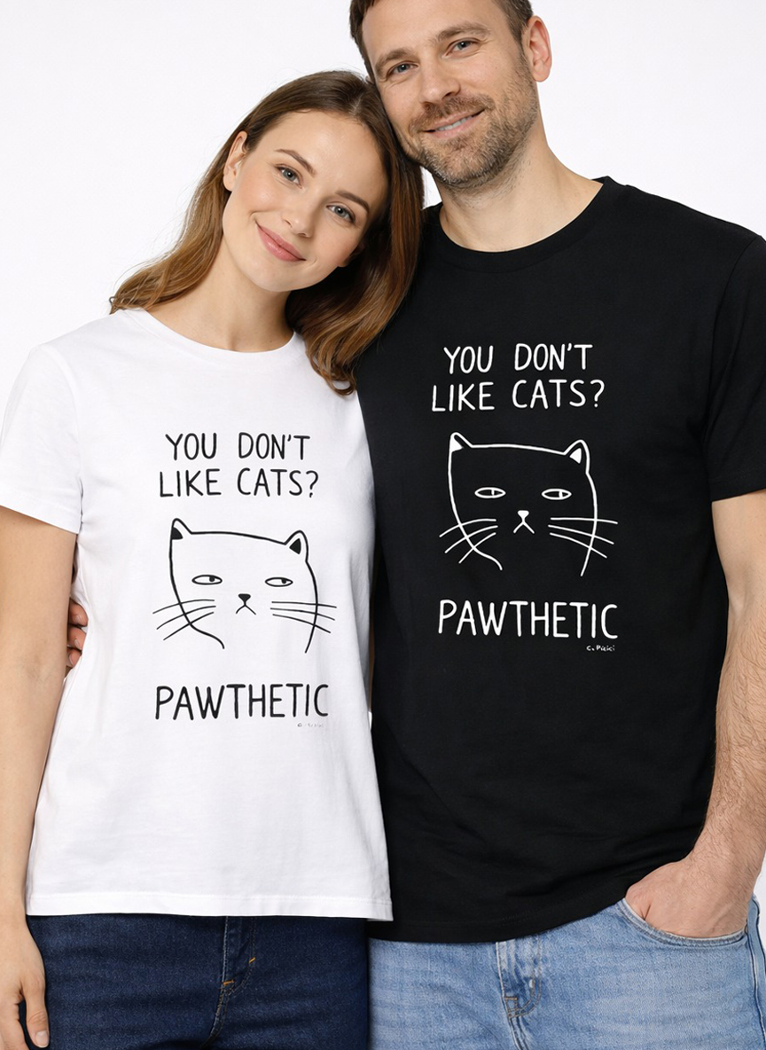 Set Tricouri pictate manual Pawthetic pentru El si Ea