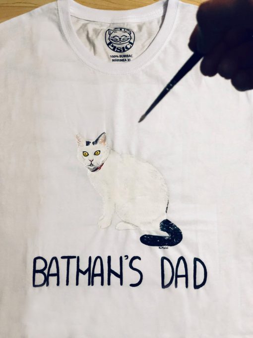Tricou personalizat-Batman's Dad, pictat manual