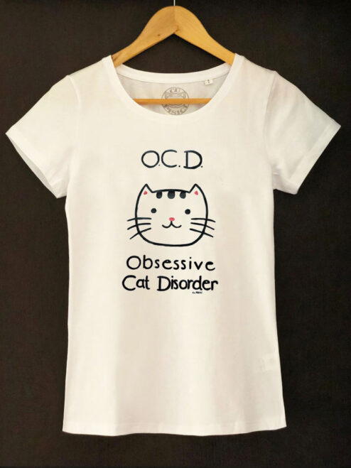 Tricou pictat manual-Obsessive Cat Disorder