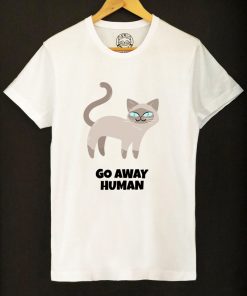Organic cotton T-shirt- Go away Human