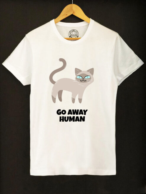 Organic cotton T-shirt- Go away Human