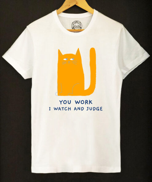 Tricou bumbac organic-Judgemental Cat