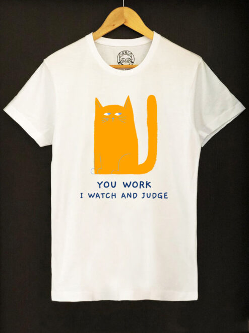 Tricou bumbac organic-Judgemental Cat