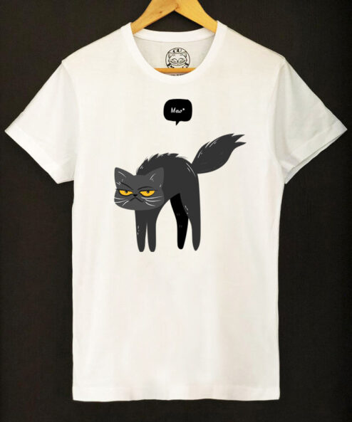 Tricou bumbac organic-Mew Black Cat