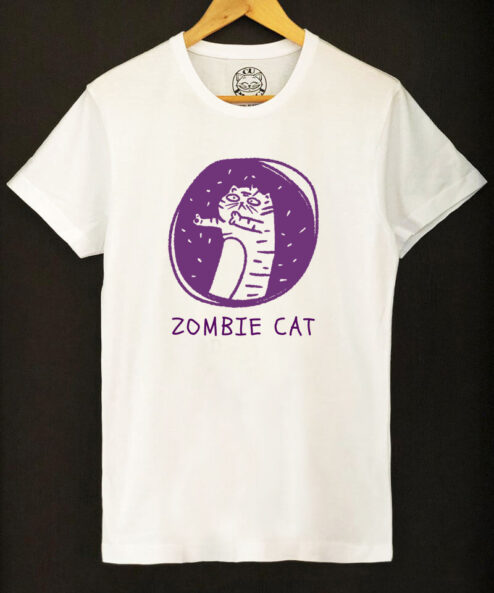 Tricou bumbac organic-Zombie Cat