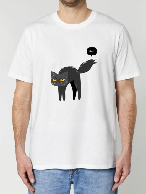 Tricou din bumbac organic Premium-Mew Black Cat, Barbati