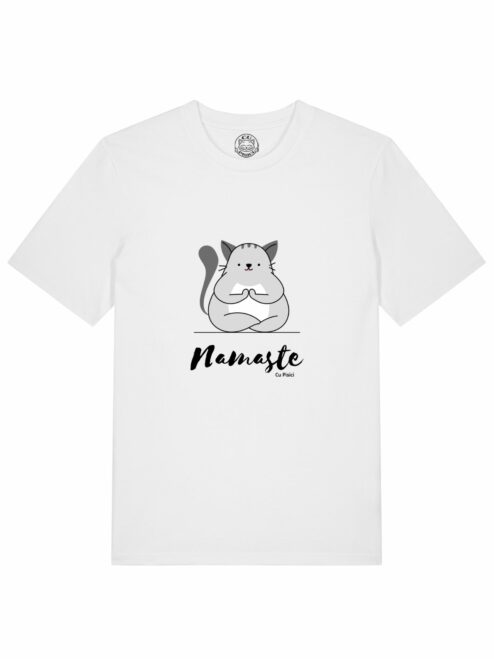 Tricou din bumbac organic Premium-Pisica Namaste, Barbati