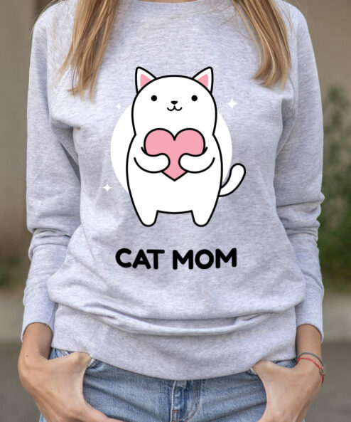 Bluza printata-Cat Mom, Femei