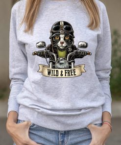 Bluza printata-Pisica Motociclista, Femei