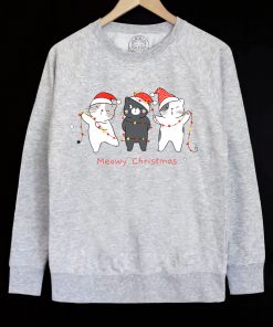 Bluza printata-Christmas Cats, Barbati-Gri