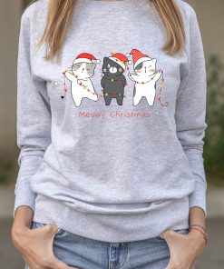 Bluza printata-Christmas Cats, Femei-Gri