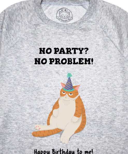 Bluza printata-Happy Birthaday (Ginger Cat), Barbati