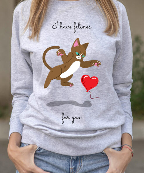 Bluza printata-I have felines for You, Femei-Model 2