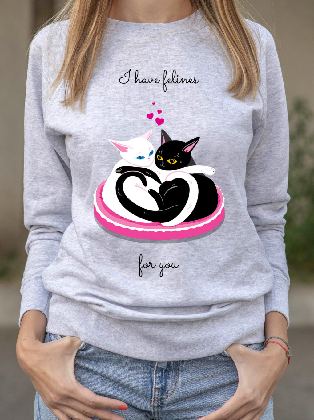 Bluza printata-I have felines for You, Femei-Model 3