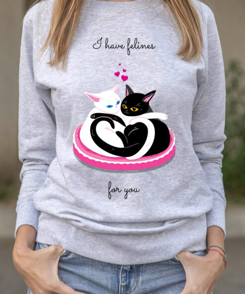 Bluza printata-I have felines for You, Femei-Model 3