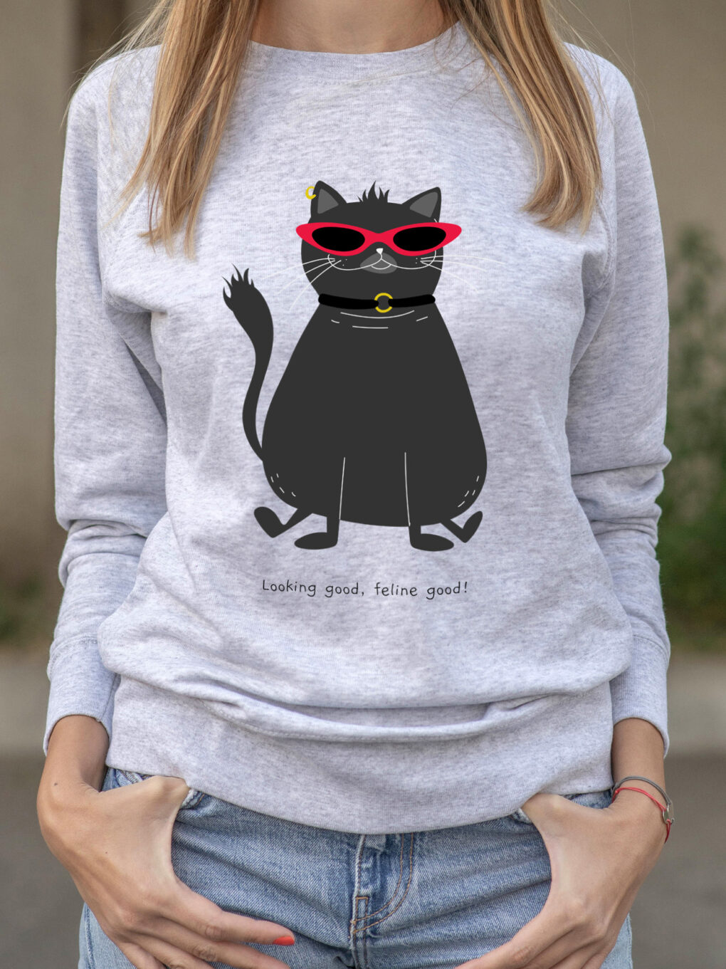 Bluza printata-Looking good, feline good, Femei