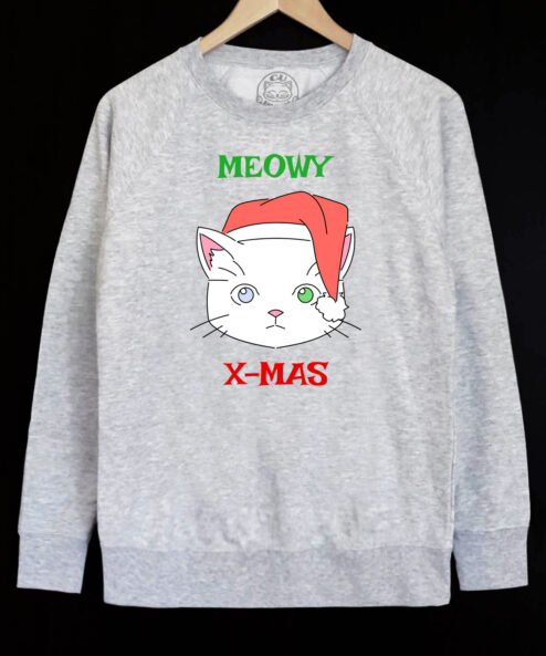 Bluza printata-Meowy X-mas, Barbati