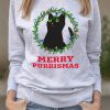 Bluza printata-Merry Purrismas (Black Cat), Femei