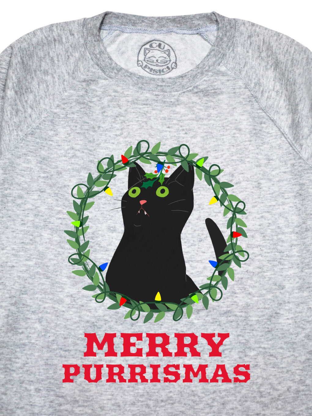 Bluza printata-Merry Purrismas (Black Cat)