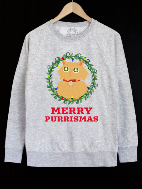 Bluza printata-Merry Purrismas (Ginger Cat), Barbati