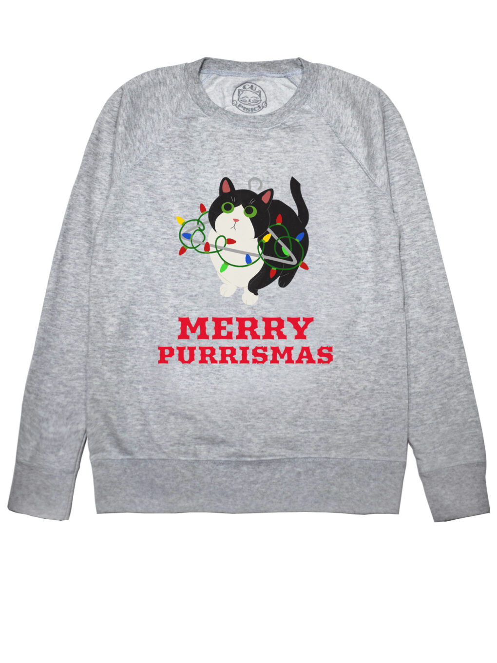 Bluza printata-Merry Purrismas (Tuxedo Cat), Barbati