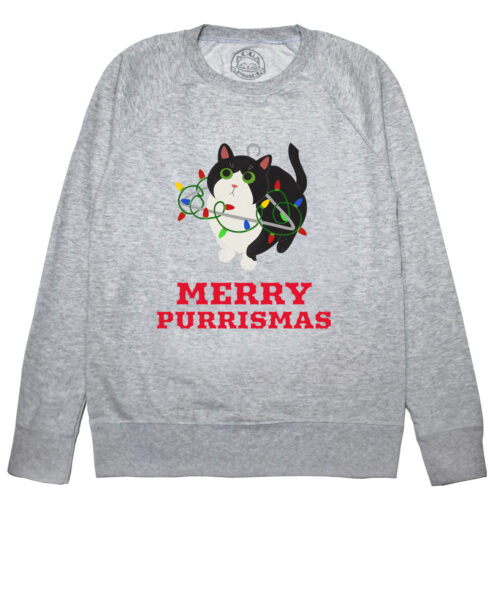 Bluza printata-Merry Purrismas (Tuxedo Cat), Barbati