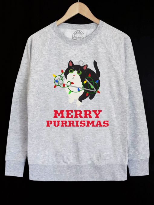 Bluza printata-Merry Purrismas (Tuxedo Cat), Barbati