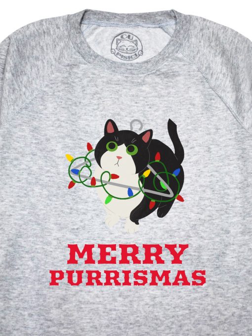 Bluza printata-Merry Purrismas (Tuxedo Cat)