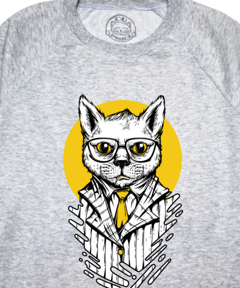 Bluza printata-Hipster Cat