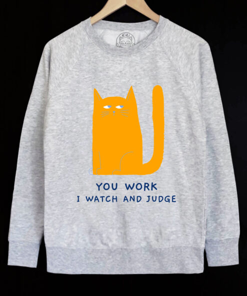 Bluza printata-Judgemental Cat, Barbati