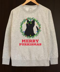 Bluza printata-Merry Purrismas (Black Cat), Barbati