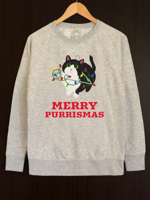 Bluza printata-Merry Purrismas (Tuxedo Cat), Barbati