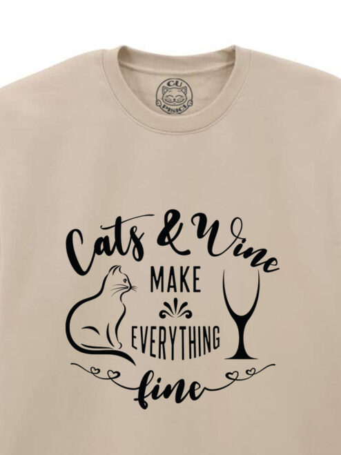 Bluza printata-Cats and Wine, Unisex