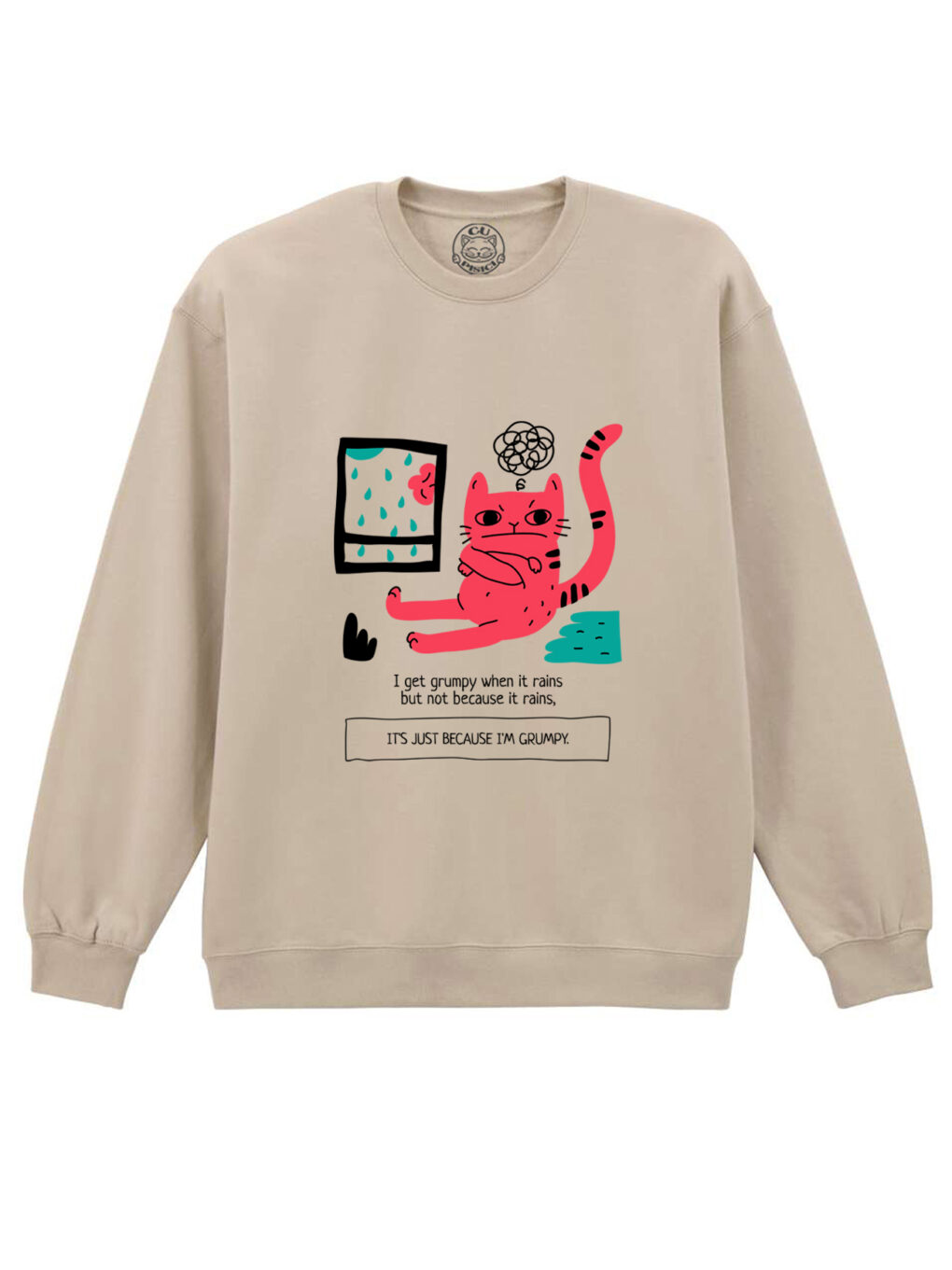 Bluza printata-Grumpy Rainy Cat, Unisex