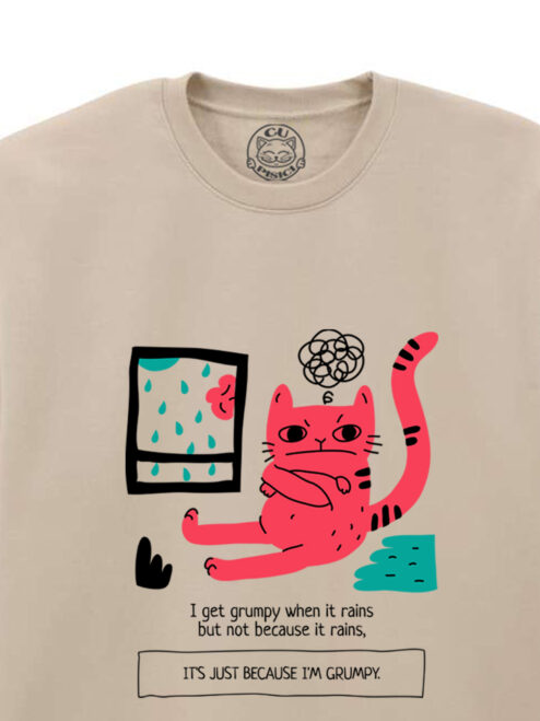 Bluza printata-Grumpy Rainy Cat, Unisex