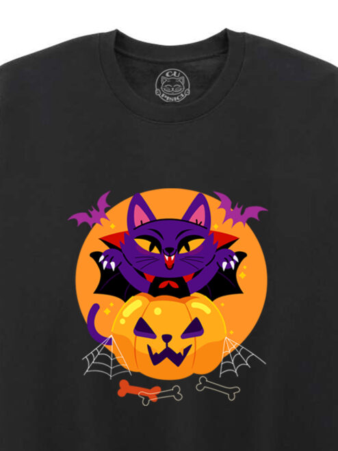 Bluza printata-Halloween Cat, Unisex