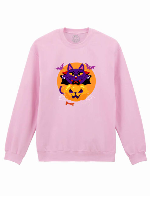Bluza printata-Halloween Cat, Unisex