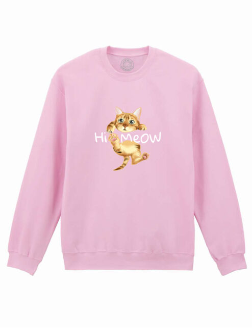 Bluza printata-Hi Meow, Unisex