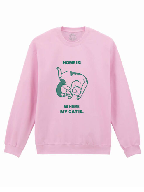 Bluza printata-Home is where My Cat is, Unisex